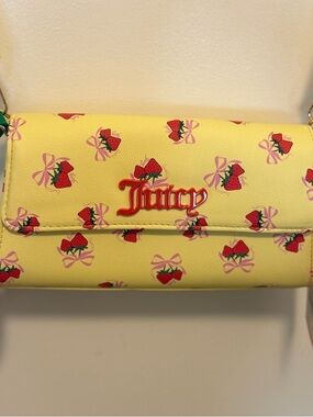 Juicy Couture Sweet Strawberry crossbody wallet on string NWT iris yellow HTF